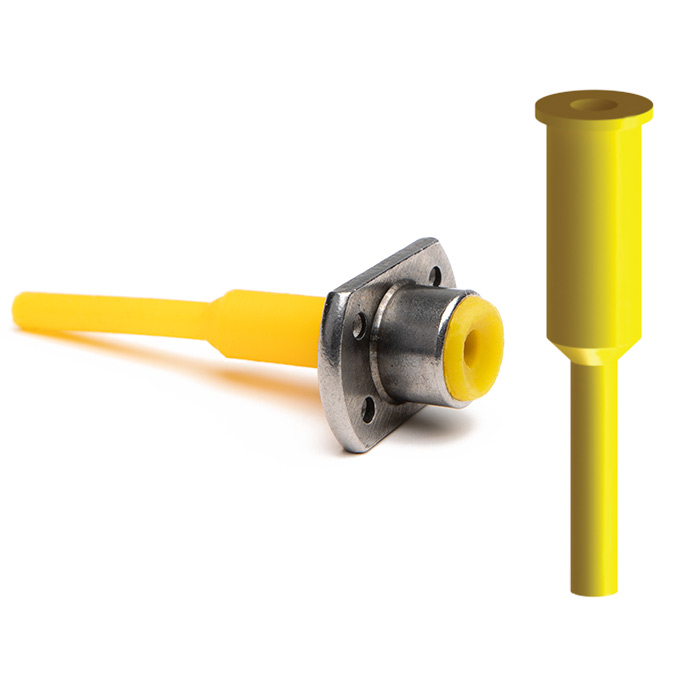 Silicone Chamfer pull plugs used to mask leading threads during powder coating and e-coating