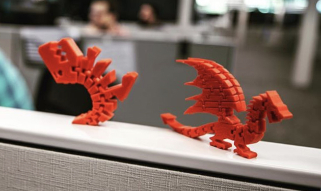 3d printed dragon and t-rex