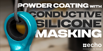powder coating by hanging part with conductive silicone