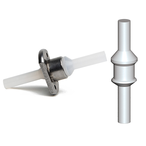 Pull plugs for leading and exit threads during powder coating