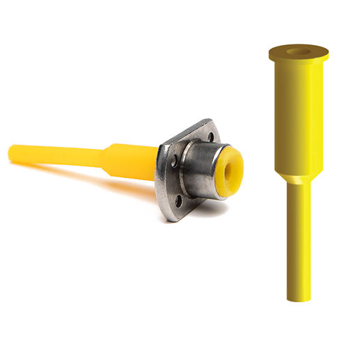 Chamfer pull plug for powder coating