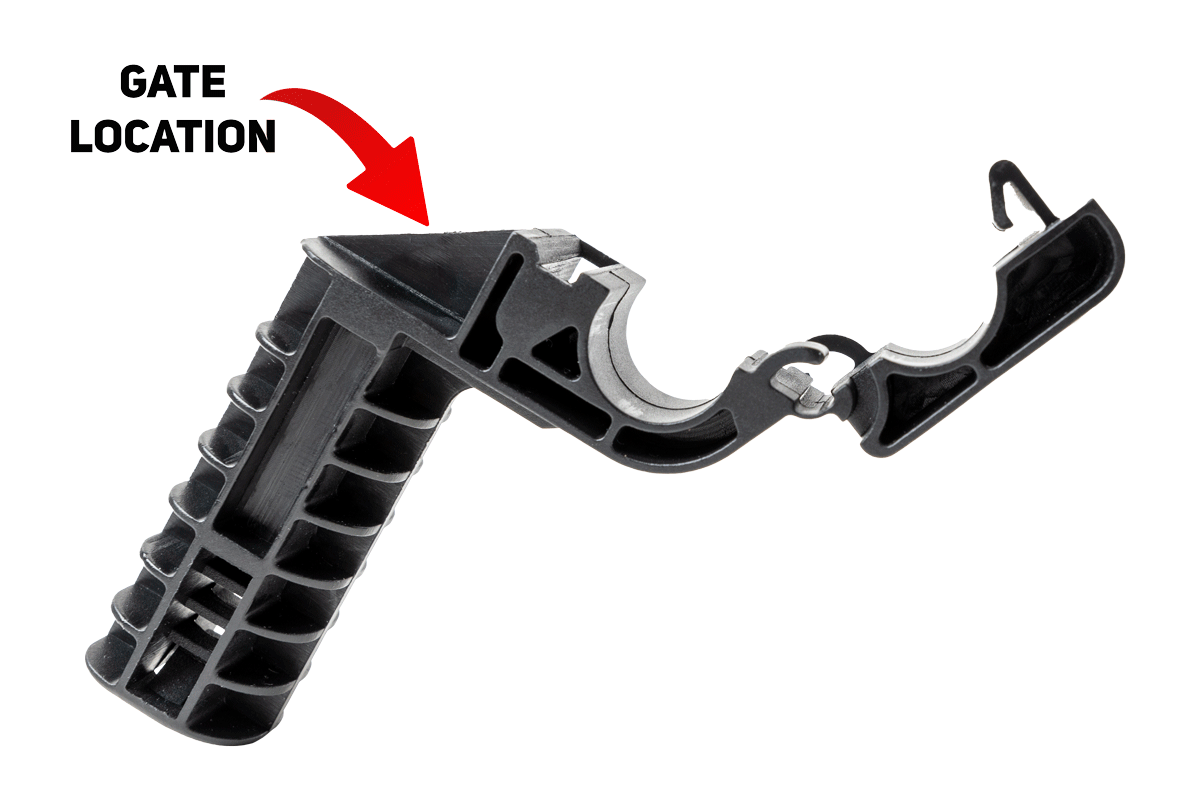 gate placement for automotive fasteners