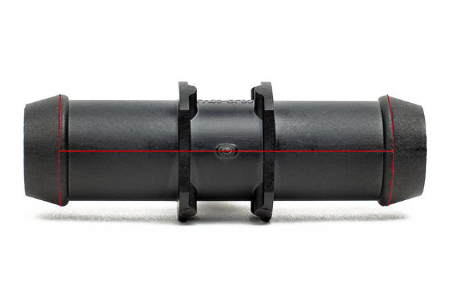 injection molded barbed connector parting line